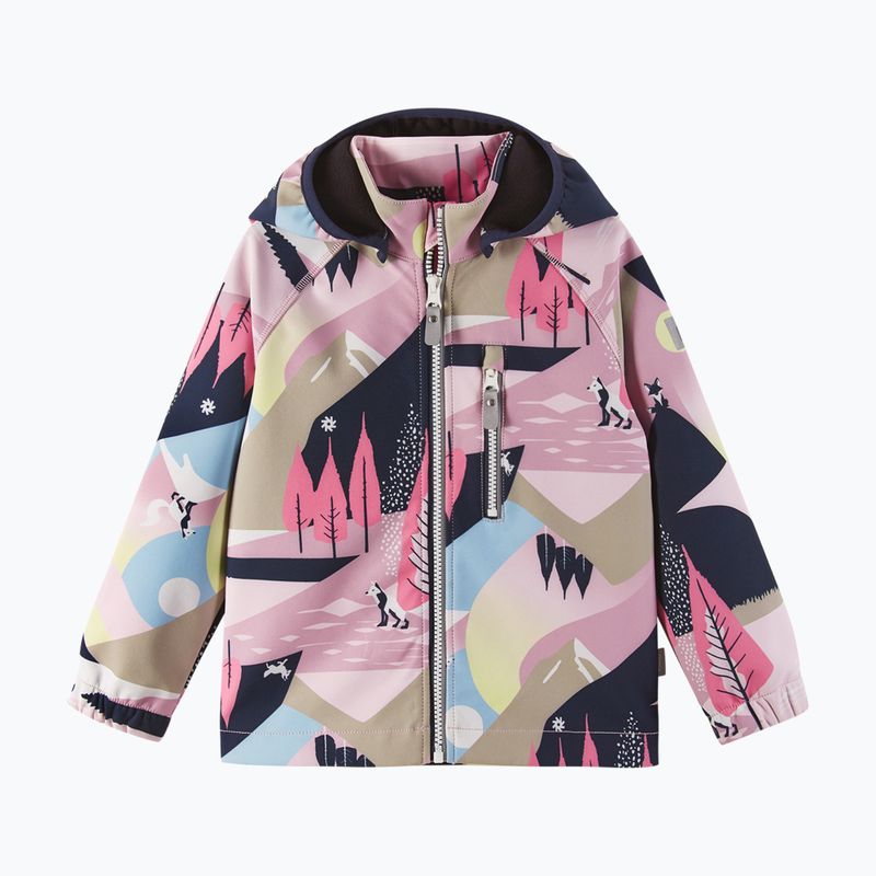 Children's softshell jacket Reima Vantti grey pink 2