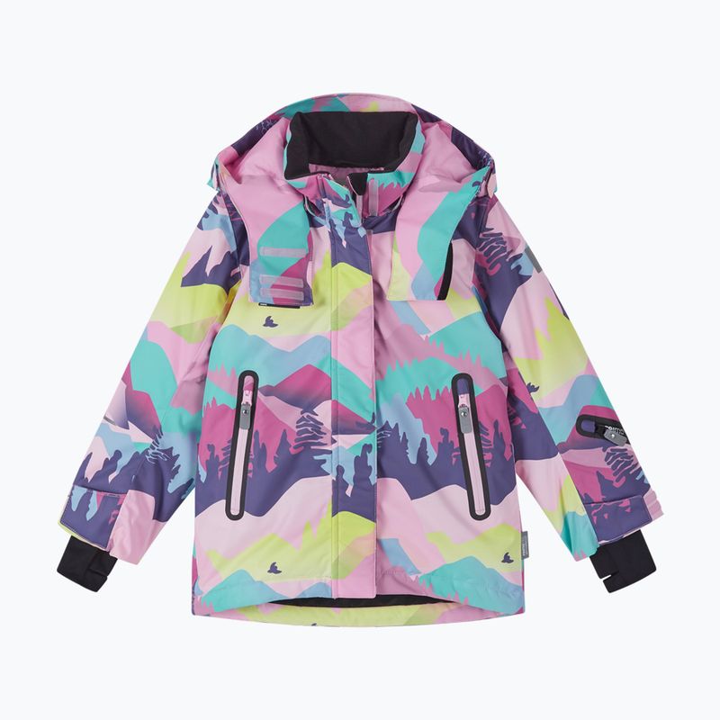 Children's ski jacket Reima Kiiruna grey pink