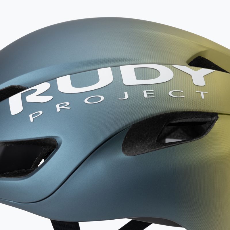 Bike helmet Rudy Project Nytron blue avio/apple green metal matte 7