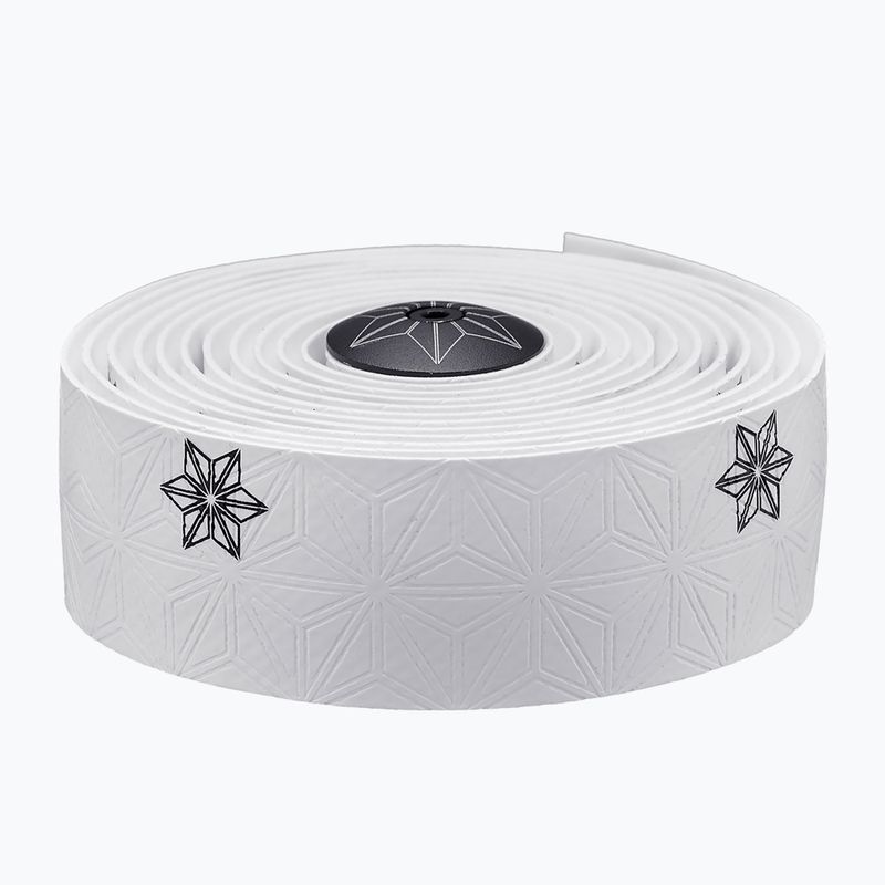 SUPACAZ Super Sticky Kush Galaxy white tape/black print/ano black plugs handlebar wrap