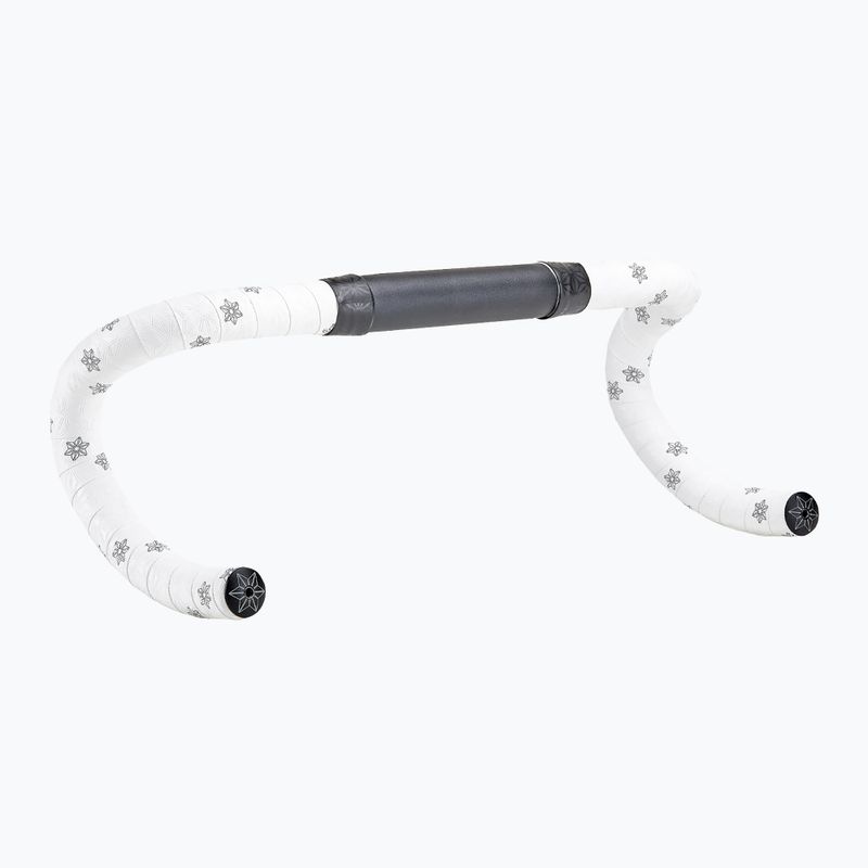 SUPACAZ Super Sticky Kush Galaxy white tape/black print/ano black plugs handlebar wrap 3