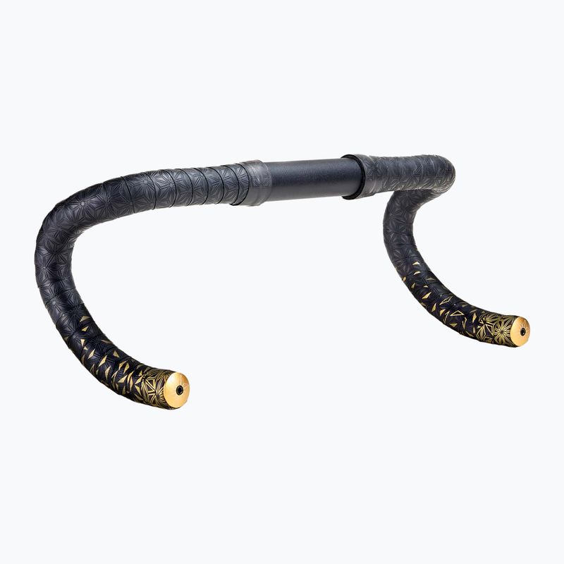 SUPACAZ Super Sticky Kush Star Fade gold print/ano gold plugs handlebar wrap 2