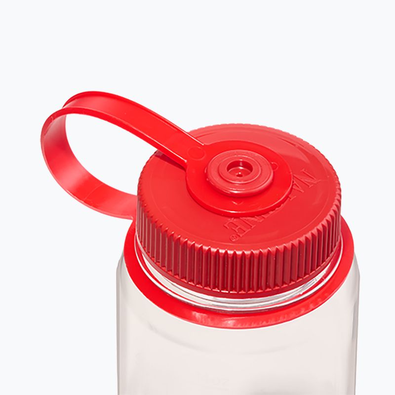 Travel bottle Nalgene Wide Mouth clear/red cap 3