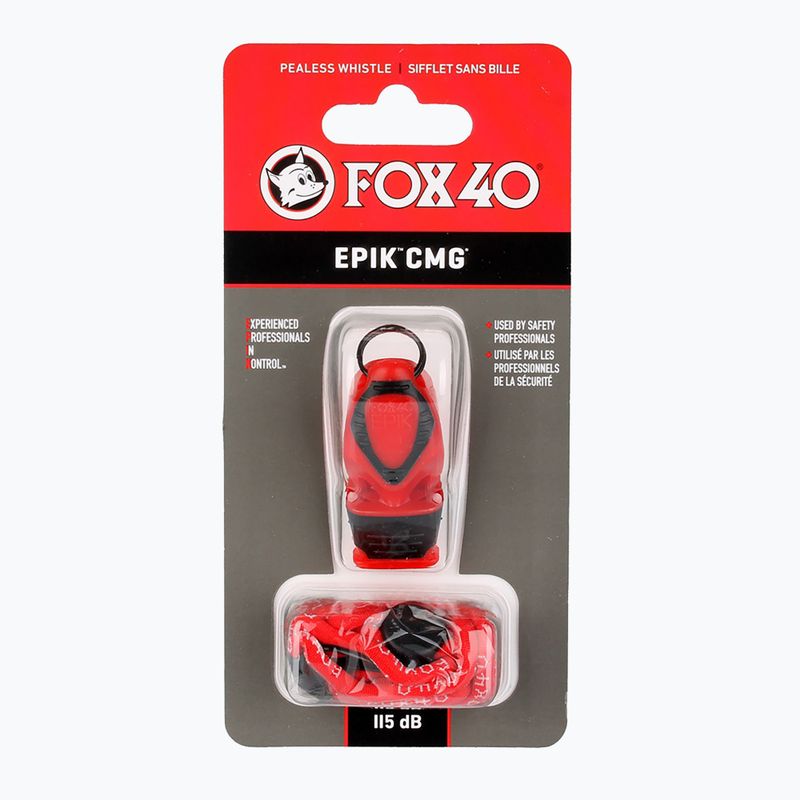 Whistle with cord Fox 40 Epik CMG red 4