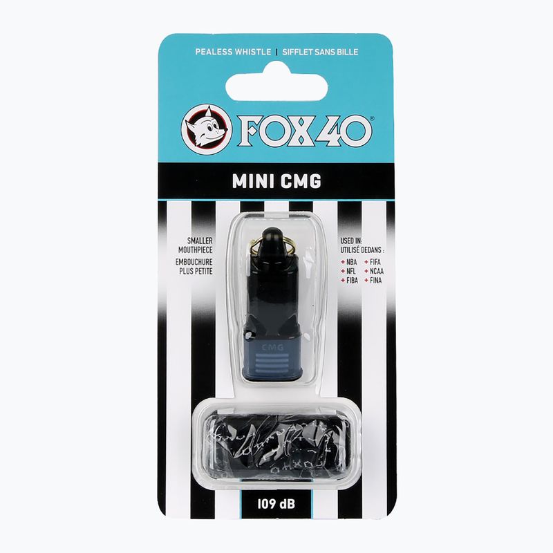 Whistle with cord Fox 40 Mini CMG Official black 2