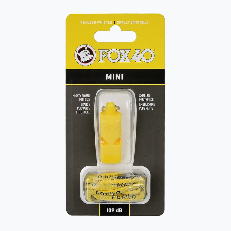 Whistle with cord Fox 40 Mini Safety yellow 2