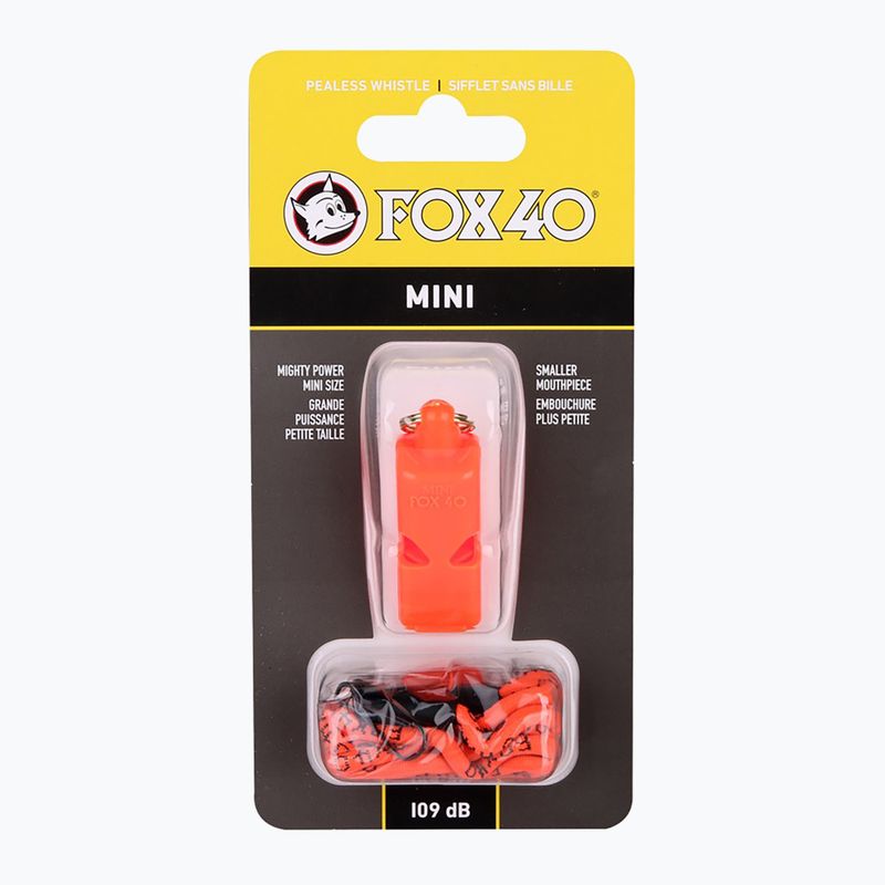 Whistle with cord Fox 40 Mini Safety orange 2