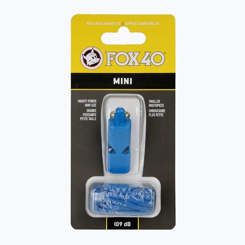Whistle with cord Fox 40 Mini Safety blue 2