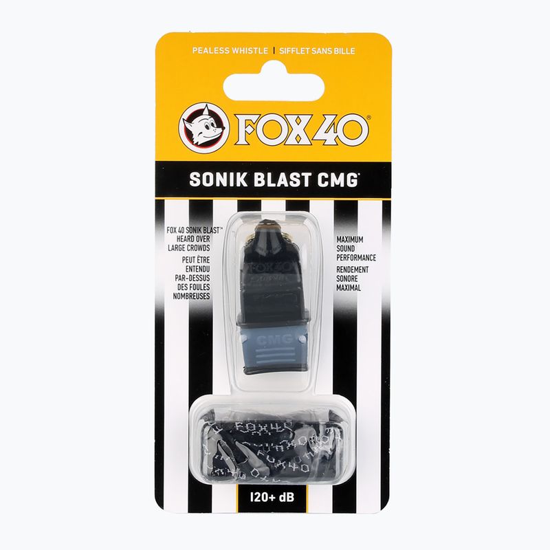 Whistle with cord Fox 40 Sonik Blast CMG Official black 2