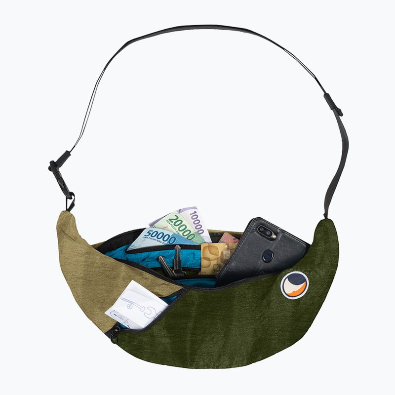 Ticket To The Moon Upcycled Sling army green/brown shoulder bag