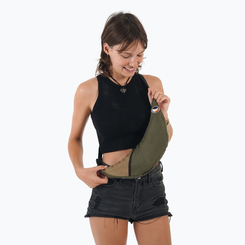 Ticket To The Moon Upcycled Sling army green/brown shoulder bag 2