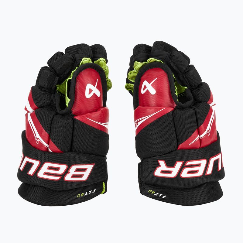 Children's hockey gloves Bauer Vapor Fly40 Jr black/red 4
