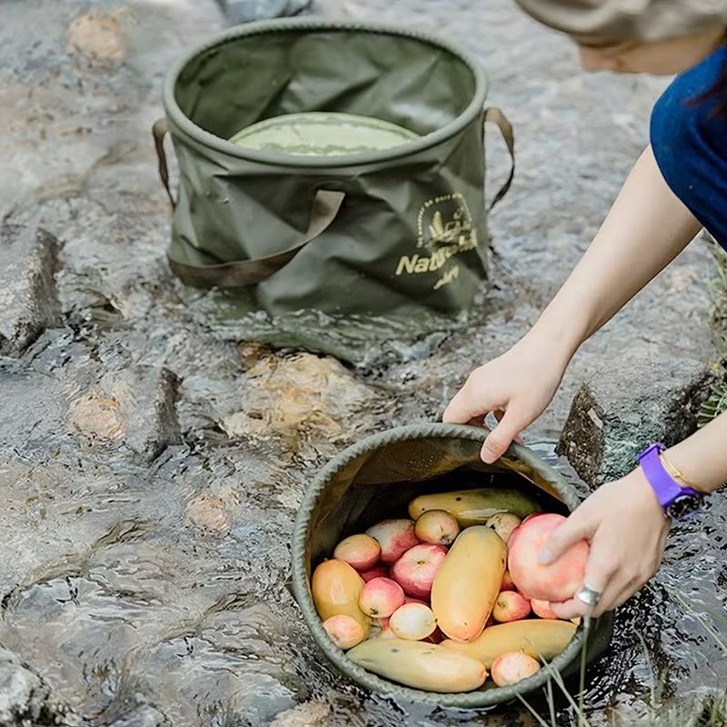Collapsible bucket Naturehike NH20SJ040 10 l army green 2