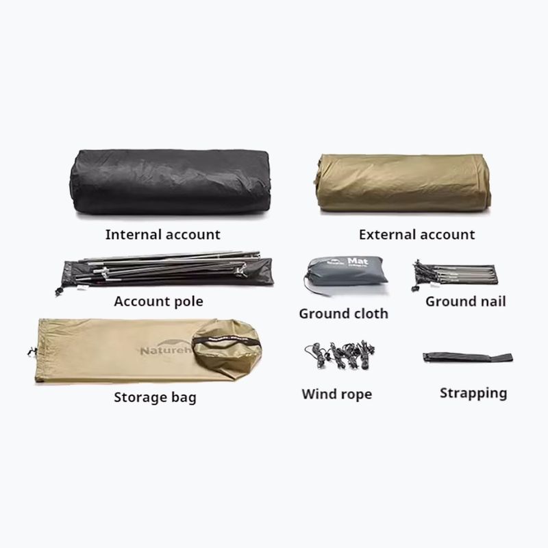 1-person trekking tent Naturehike Mongar UL1 15D moon rock sand 3