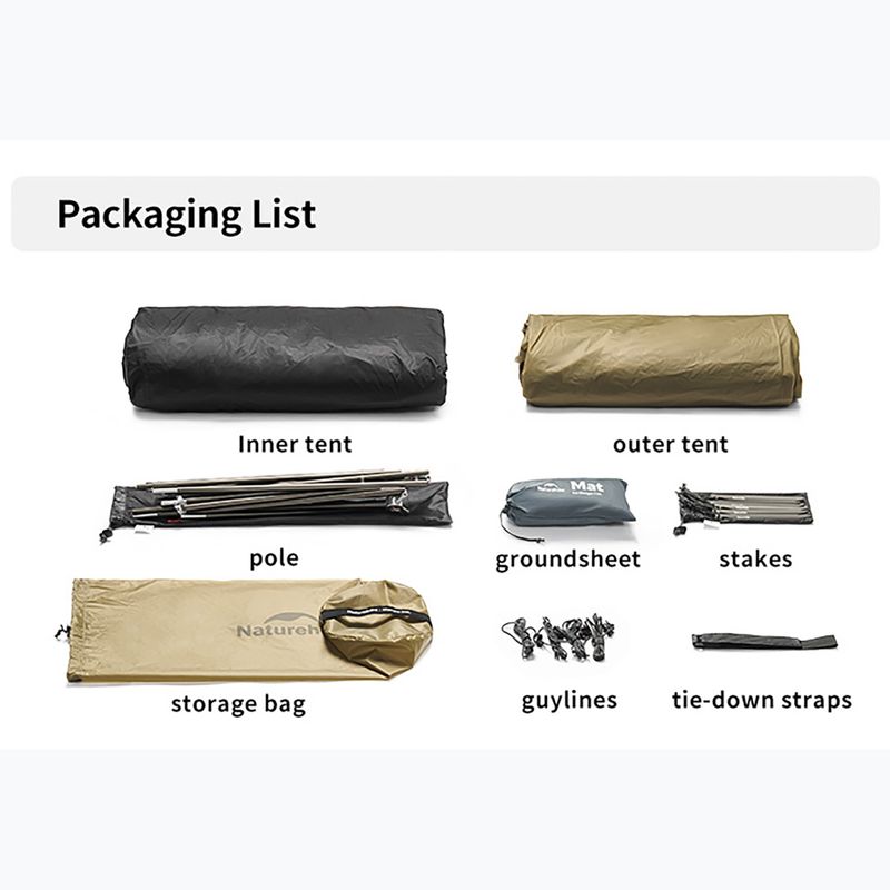1-person trekking tent Naturehike Mongar UL1 15D moon rock sand 5