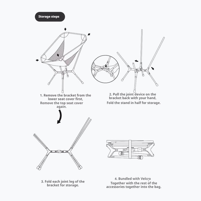 Travel chair Naturehike Yamami L01 M meteorite black 2