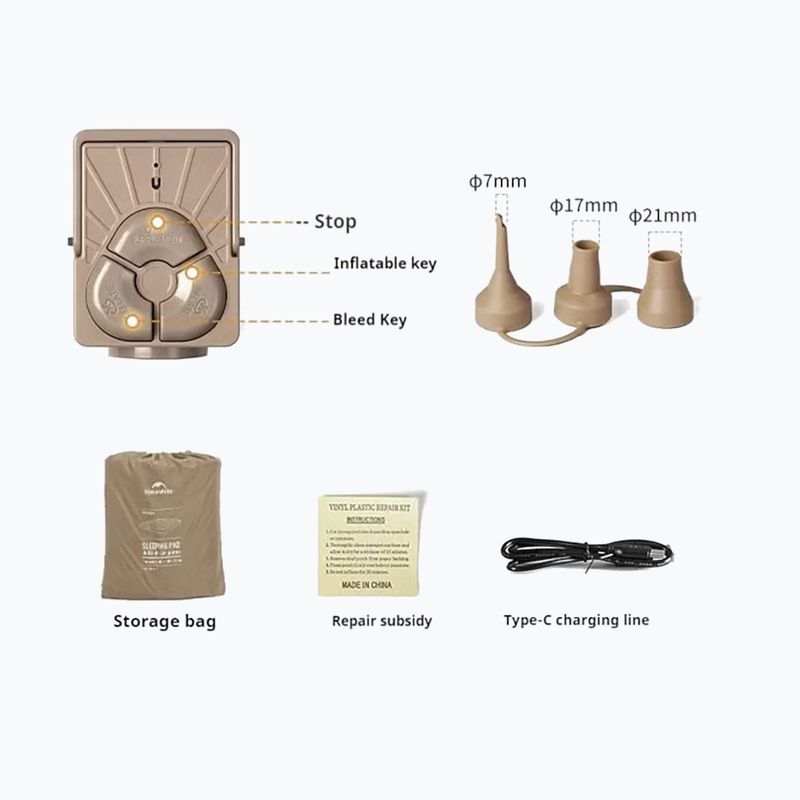 Inflatable mattress Naturehike Chenjing Single brown 3