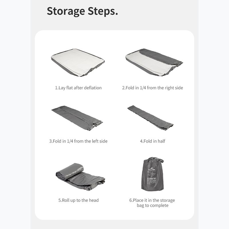 Inflatable mattress Naturehike Chenjing with Pillow Single grey 3