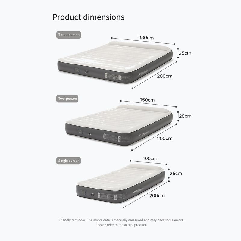 Inflatable mattress Naturehike Chenjing with Pillow Double grey 2