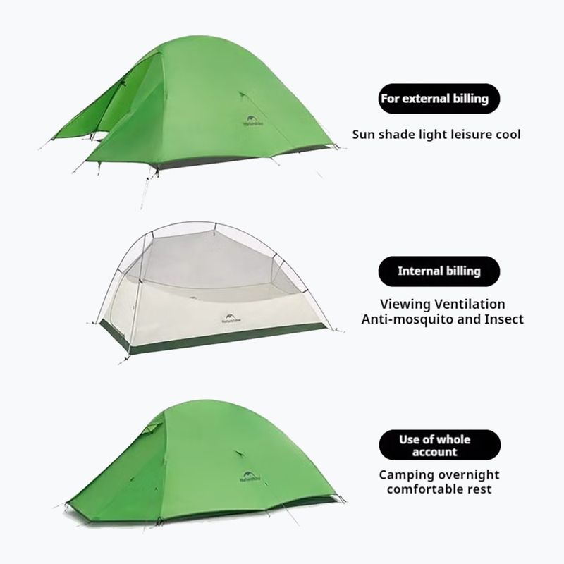 1-person trekking tent Naturehike Cloud Up 1 Base 210T bud green 2