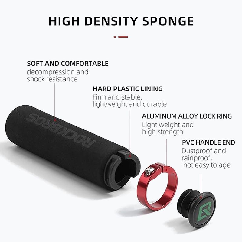 Handlebar grips Rockbros BT1001 Handlebar Grips black/red 3