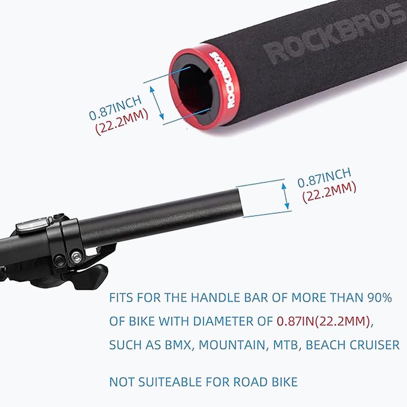 Handlebar grips Rockbros BT1001 Handlebar Grips black/red 4