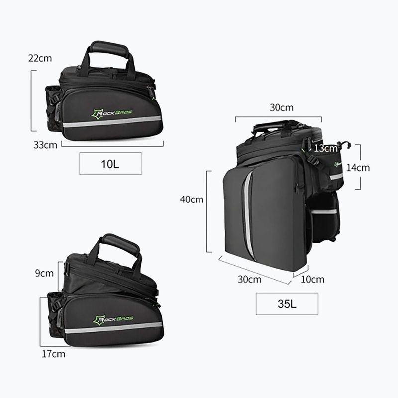 Bike trunk bag Rockbros A6-03BK Bicycle Pannier Bag black 5