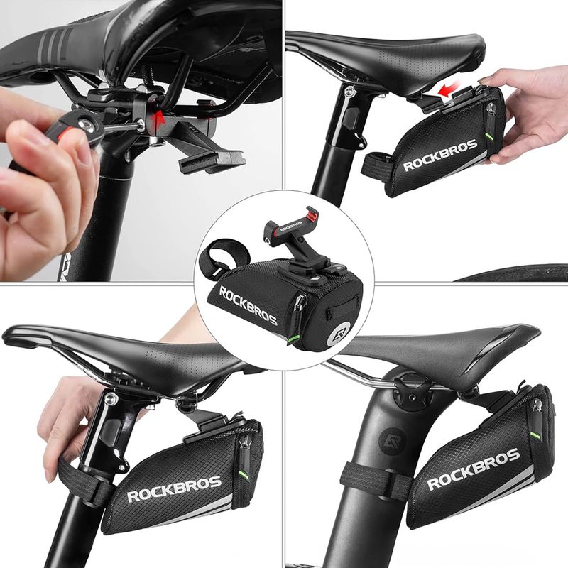 Bike underseat bag Rockbros C28BK Bike Saddle Bag black 3