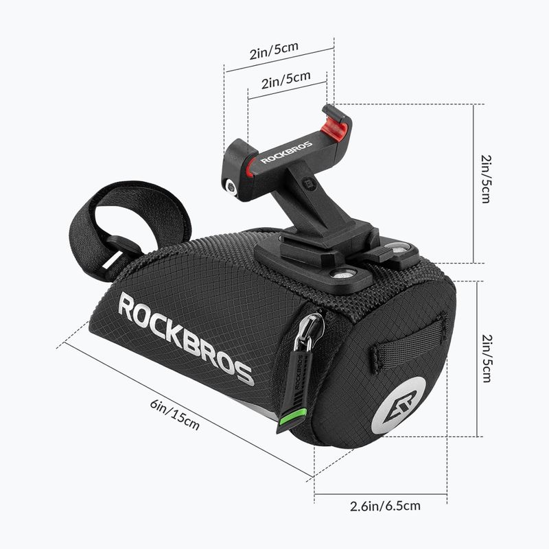 Bike underseat bag Rockbros C28BK Bike Saddle Bag black 4