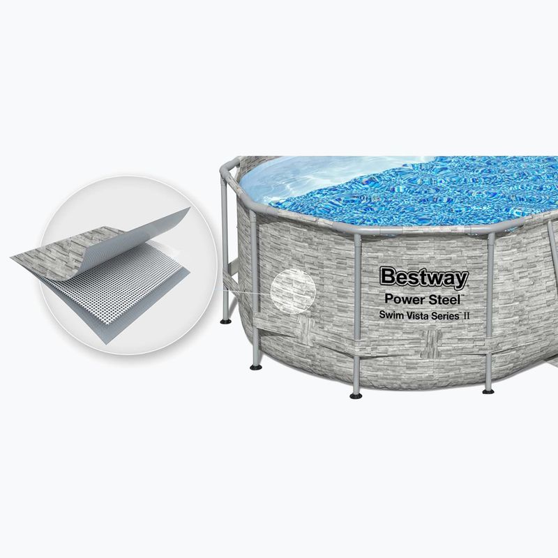Bestway Power Steel Swim Vista Series Oval Pool Set 427x250 cm grey 4
