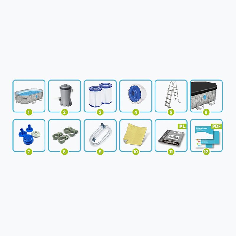 Bestway Power Steel Swim Vista Series Oval Pool Set 427 x 250 cm grey 10
