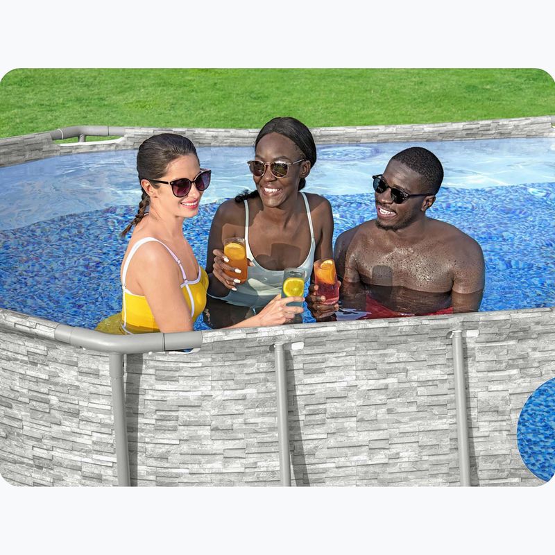Bestway Power Steel Swim Vista Series Oval Pool Set 427x250 cm grey 15