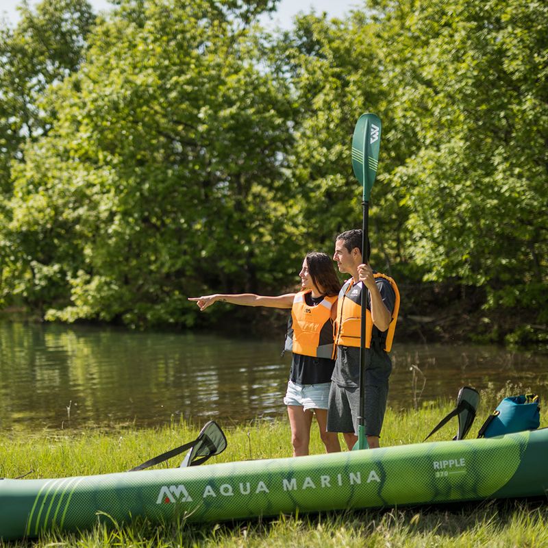 Aqua Marina Recreational Canoe green Ripple-370 3-person inflatable 12'2" kayak 14