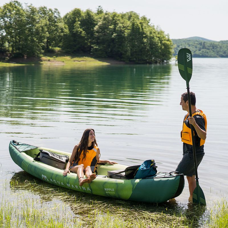 Aqua Marina Recreational Canoe green Ripple-370 3-person inflatable 12'2" kayak 15