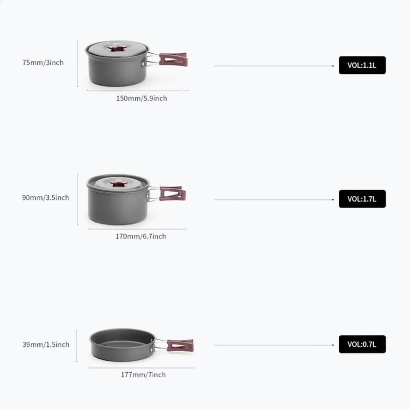 Travel cookware set Fire-Maple FMC-202 3