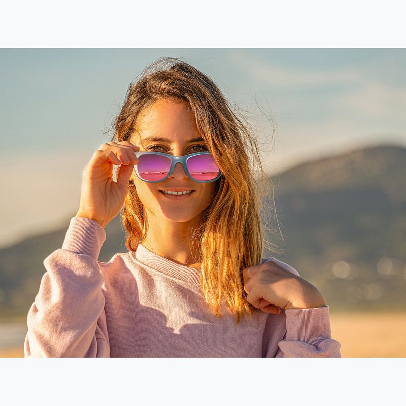 Sunglasses Aztron Dream crystal blue gloss/polarized light pink mirror/brown 8