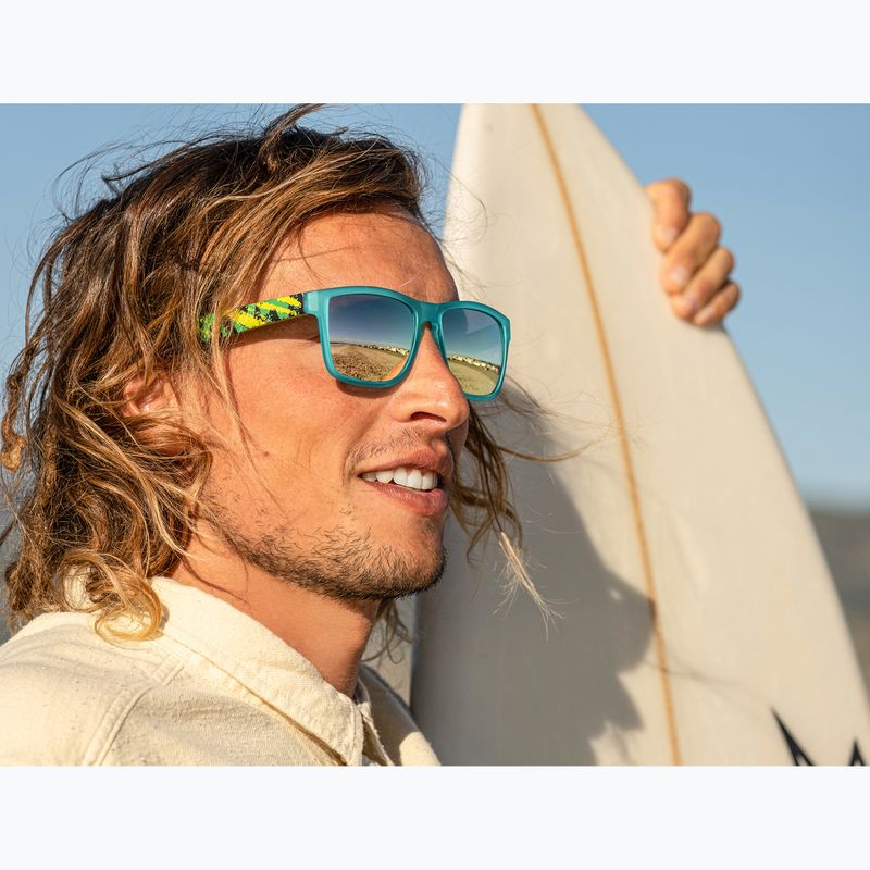 Sunglasses Aztron Blitz green/teal/blacktortoise/polarized silver blue mirror/grey 8