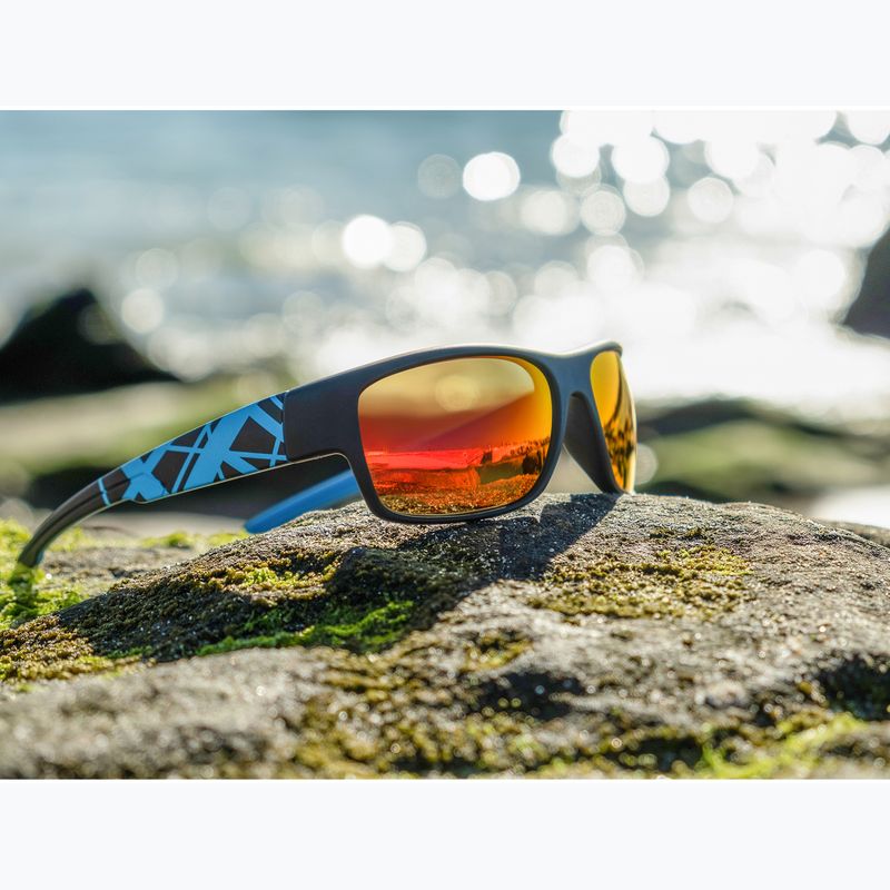Sunglasses Aztron Avatar-X2 matt black/gloss blue/polarized sahara red mirror/brown 6