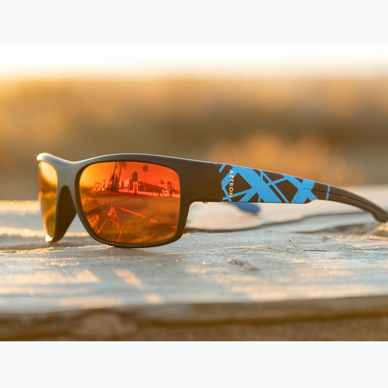 Sunglasses Aztron Avatar-X2 matt black/gloss blue/polarized sahara red mirror/brown 7