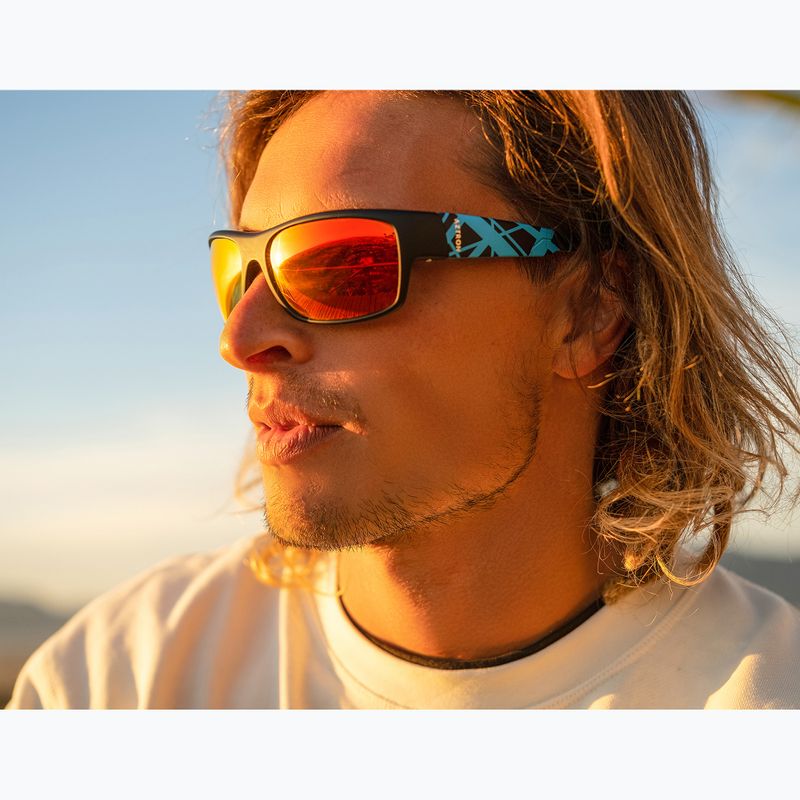 Sunglasses Aztron Avatar-X2 matt black/gloss blue/polarized sahara red mirror/brown 9