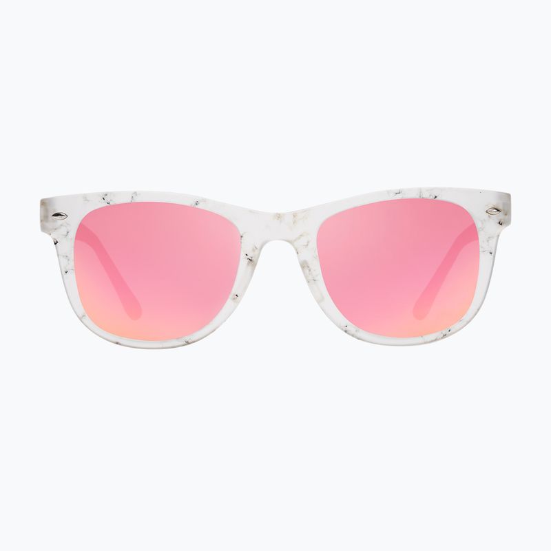 Sunglasses Aztron Party white marble print/polarized rose pink mirror/brown 2