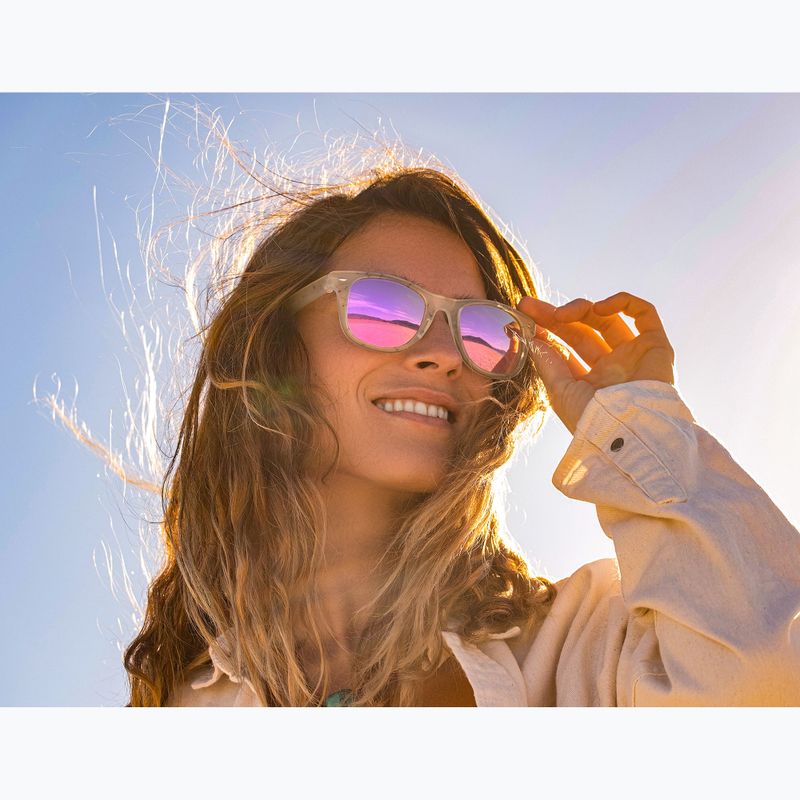 Sunglasses Aztron Party white marble print/polarized rose pink mirror/brown 6