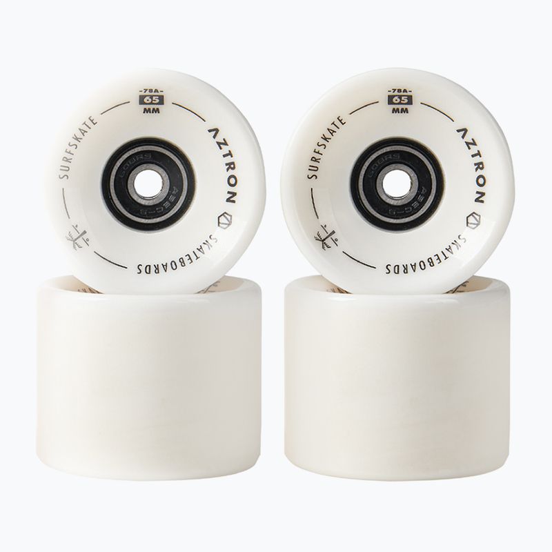 Aztron Surfskate 65 mm / 78A skateboard wheels 4 pcs bright white