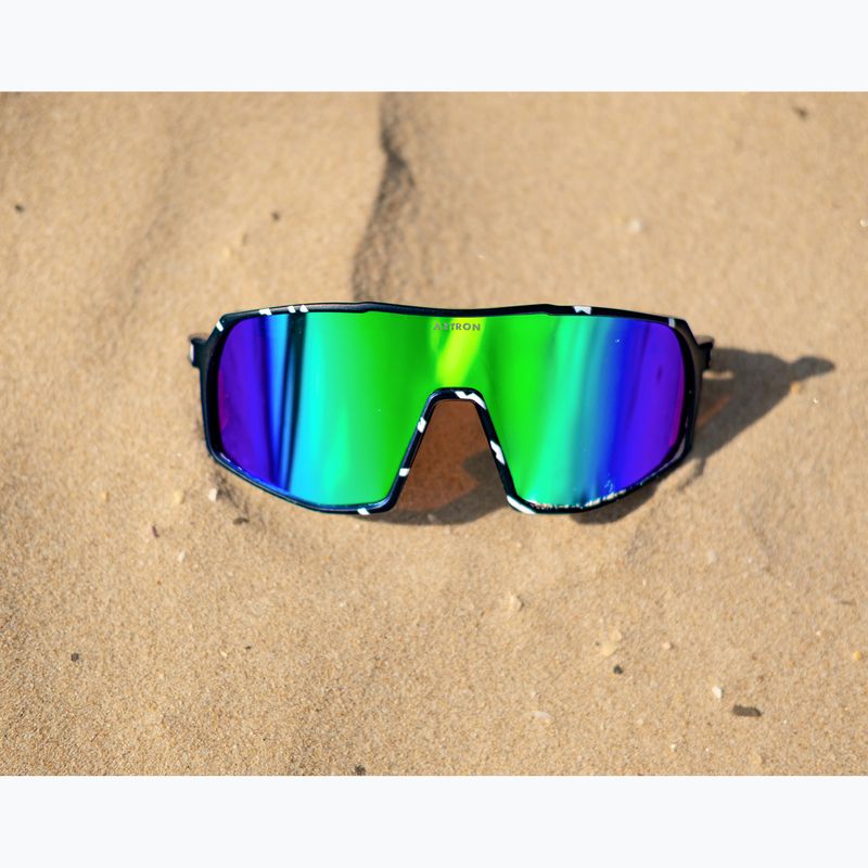 Sunglasses Aztron Thunder metalblack/white/polarizedgreen/twilightmirr/grey 5