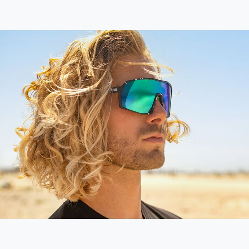Sunglasses Aztron Thunder metalblack/white/polarizedgreen/twilightmirr/grey 9