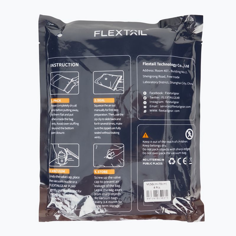 Flextail Vacuum bag set 4pack M clear 2