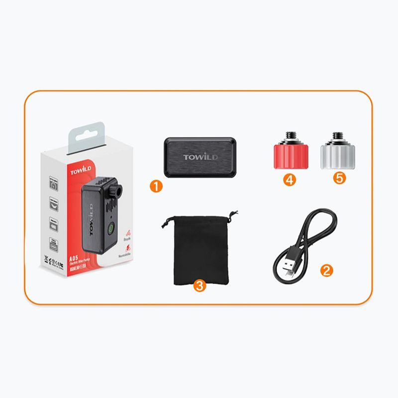 Electric bike pump TOWILD A05 black 3
