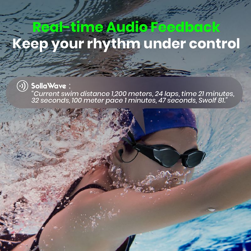 Swimming goggles Holoswim Solla Wave AI Music silver 7