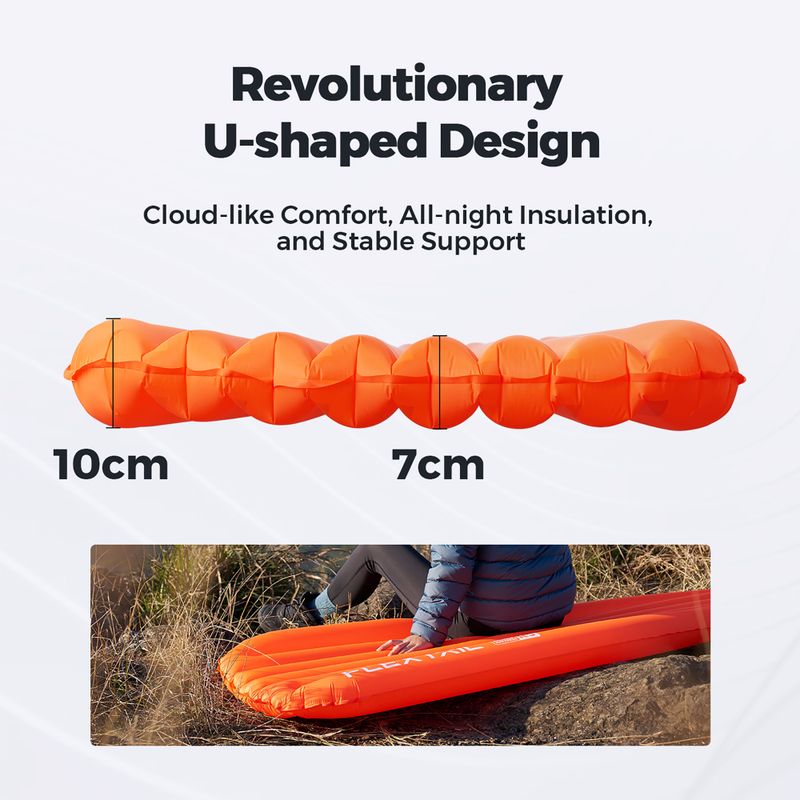 Flextail Zero R05 Regular orange inflatable mattress 9