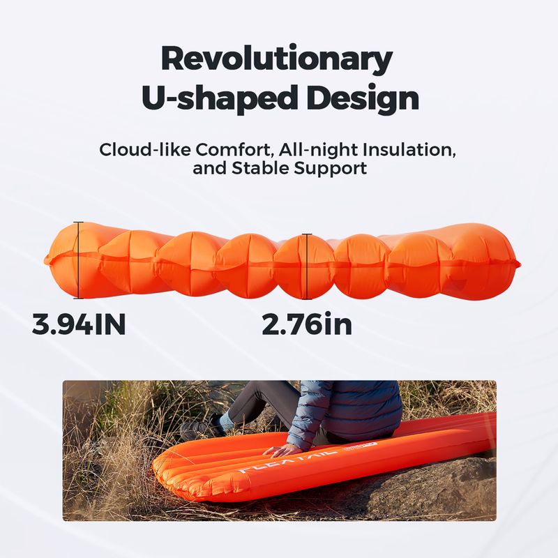 Flextail Zero R05 Regular orange inflatable mattress 10